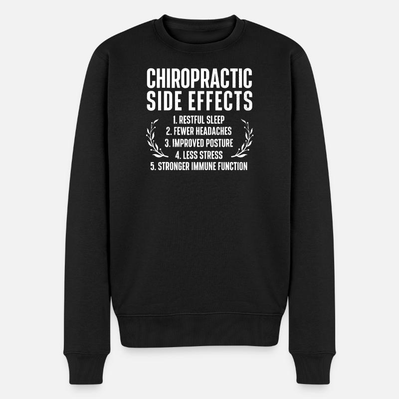 Chiropractic Side Effects Tee - Men's Premium Organic Jumper - black