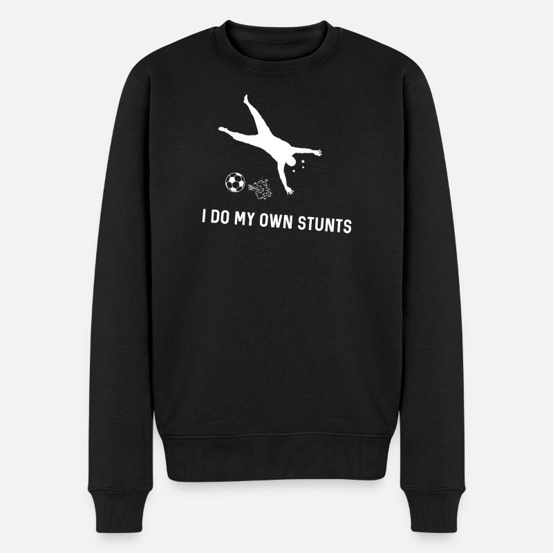 Akrobatische Fußball-Stunts - Männer Premium Bio Pullover - Schwarz