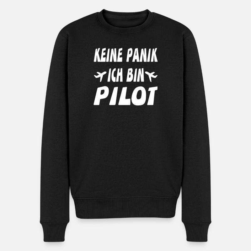 Pilot - Männer Premium Bio Pullover - Schwarz