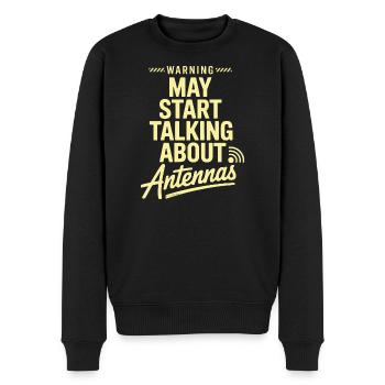 Retro Tech Satire Antenna Talk Poster - Men's Premium Organic Jumper - black - Front - Nico (187cm)