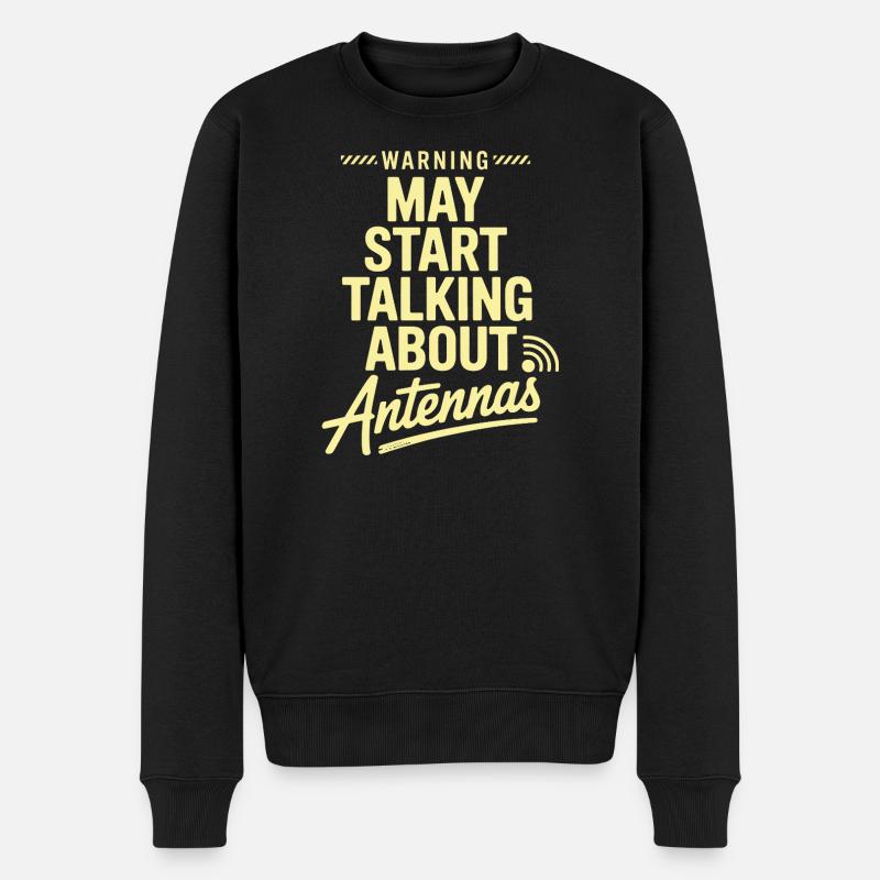 Retro Tech Satire Antenne Gesprächsplakat - Männer Premium Bio Pullover - Schwarz