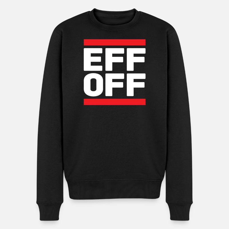 Slogan in Rot-Weiß - Männer Premium Bio Pullover - Schwarz
