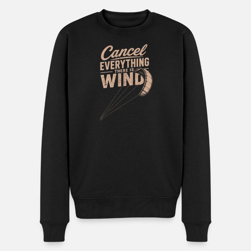 Windspruch Graphic: Cancel Everything Wind - Men's Premium Organic Jumper - black