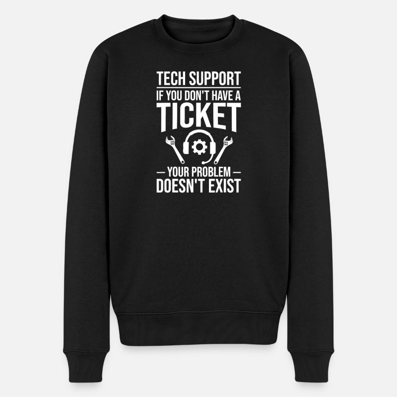Tech Support Ticket Meme - Men's Premium Organic Jumper - black