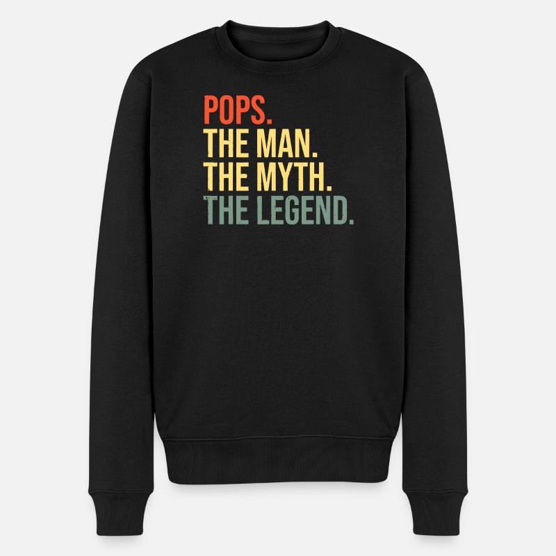 Pops The Man Myth Legend - Pull Premium bio Homme - noir