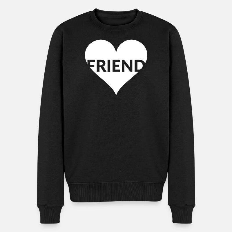 Herzfreund Typo-Herz - Männer Premium Bio Pullover - Schwarz