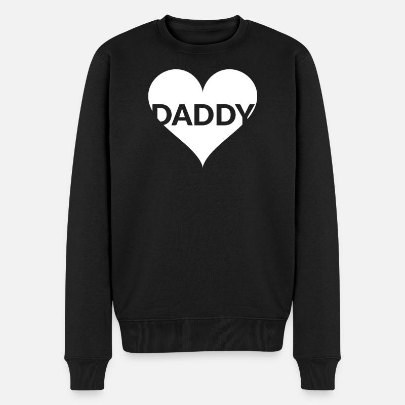Daddy Herz Geschenk - Männer Premium Bio Pullover - Schwarz