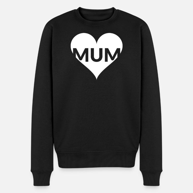 Herz mit MUM Schriftzug - Männer Premium Bio Pullover - Schwarz