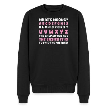 What's Wrong Funny teacher classroom - Men's Premium Organic Jumper - black - Front - Nico (187cm)