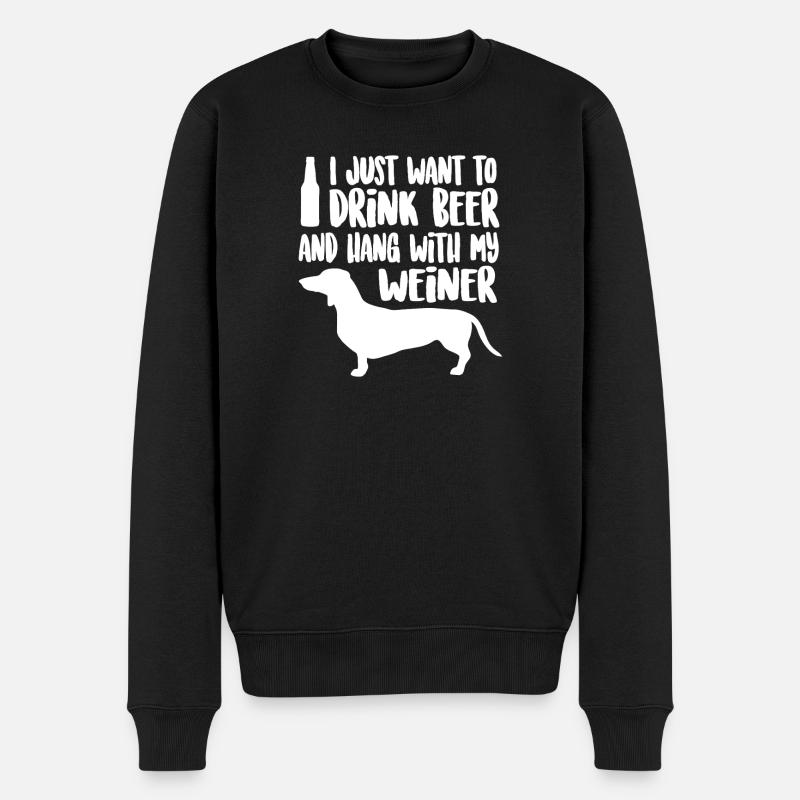 Bier- und Wiener-Dackel-Tee - Männer Premium Bio Pullover - Schwarz