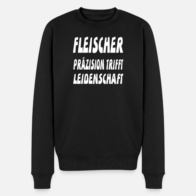 Fleischer - Männer Premium Bio Pullover - Schwarz