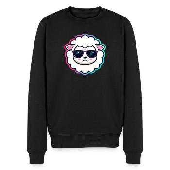Schaf-Hipster-Brille - Männer Premium Bio Pullover - Schwarz - Vorne - Nico (187cm)