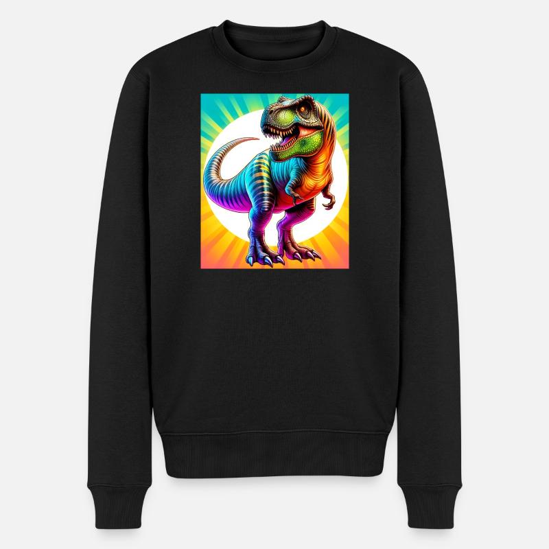 Dinosaurier - Männer Premium Bio Pullover - Schwarz
