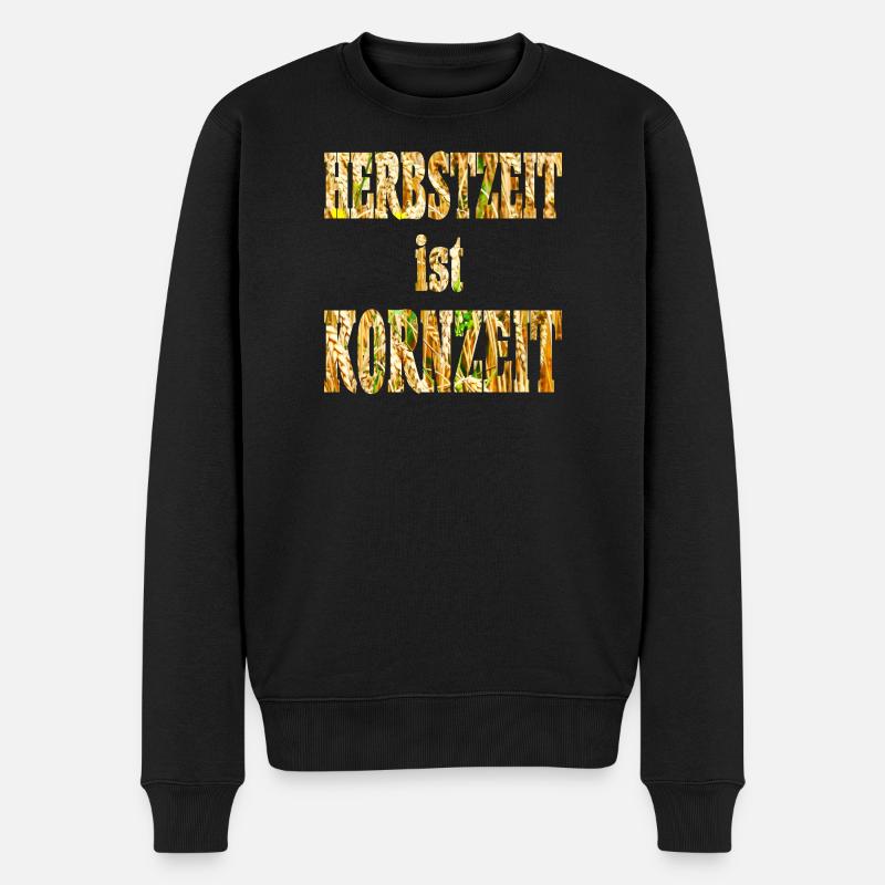 Herbst Schrift - Männer Premium Bio Pullover - Schwarz