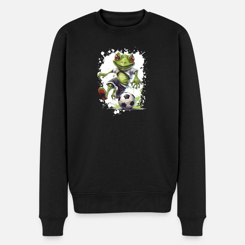Frosch Fussball Team - Männer Premium Bio Pullover - Schwarz