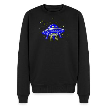 UFO – Visit from another galaxy - Men's Premium Organic Jumper - black - Front - Nico (187cm)
