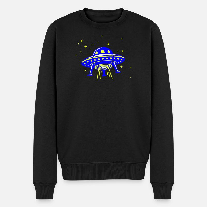 UFO – Besuch aus einer anderen Galaxie - Männer Premium Bio Pullover - Schwarz