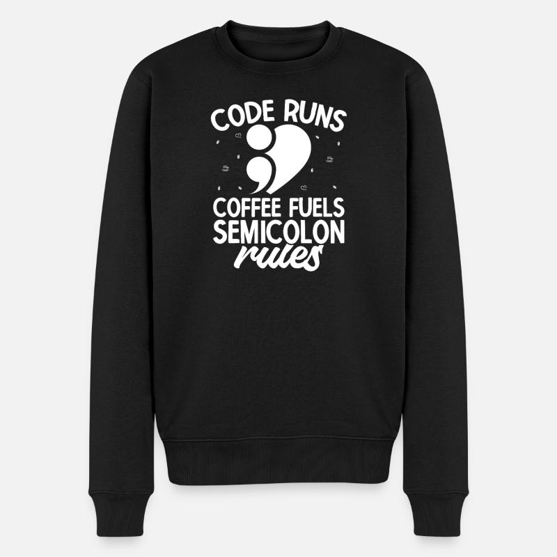 Carburant du café en point-virgule - Pull Premium bio Homme - noir