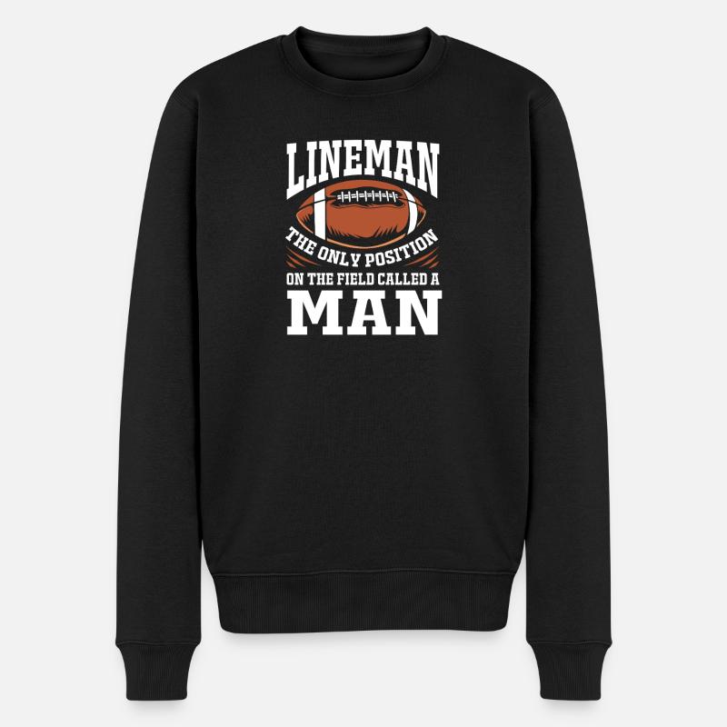 American Football Lineman - Männer Premium Bio Pullover - Schwarz