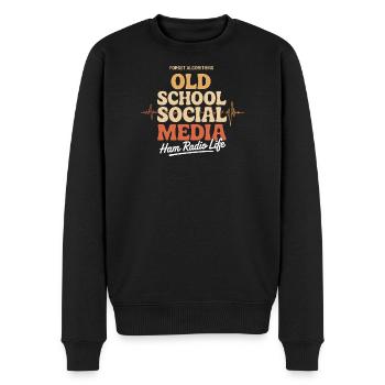 Altmodisches Social-Media-Amateurfunk - Männer Premium Bio Pullover - Schwarz - Vorne - Nico (187cm)