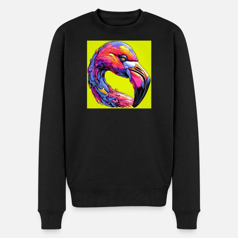 Flamingo - Männer Premium Bio Pullover - Schwarz