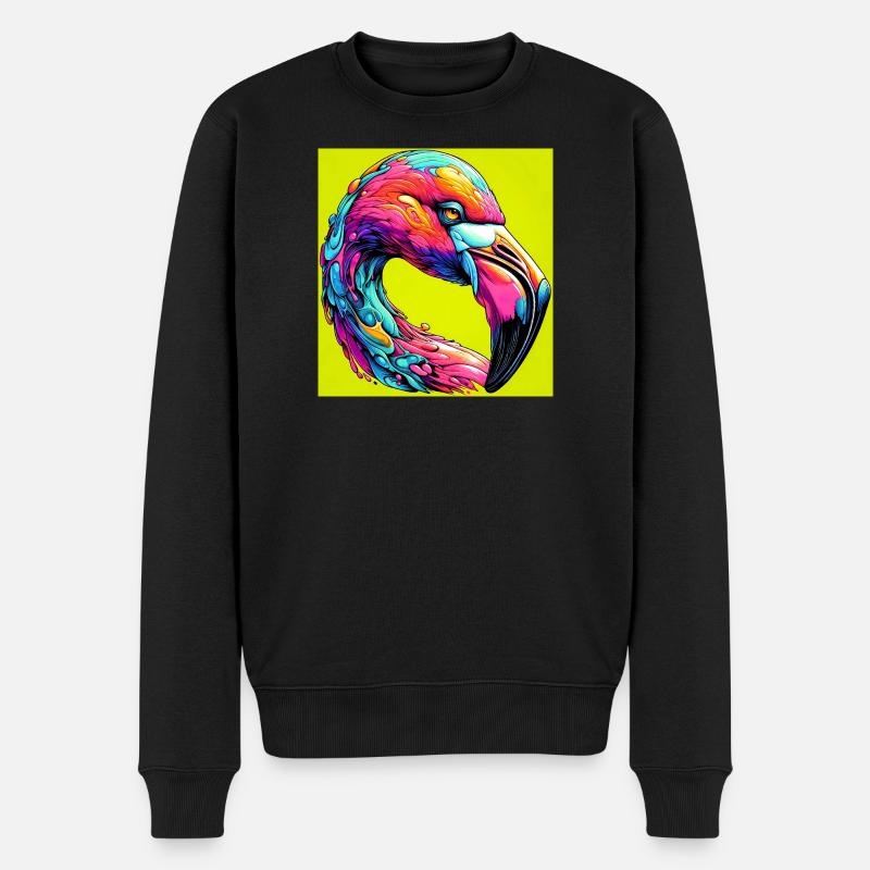 Flamingo - Männer Premium Bio Pullover - Schwarz