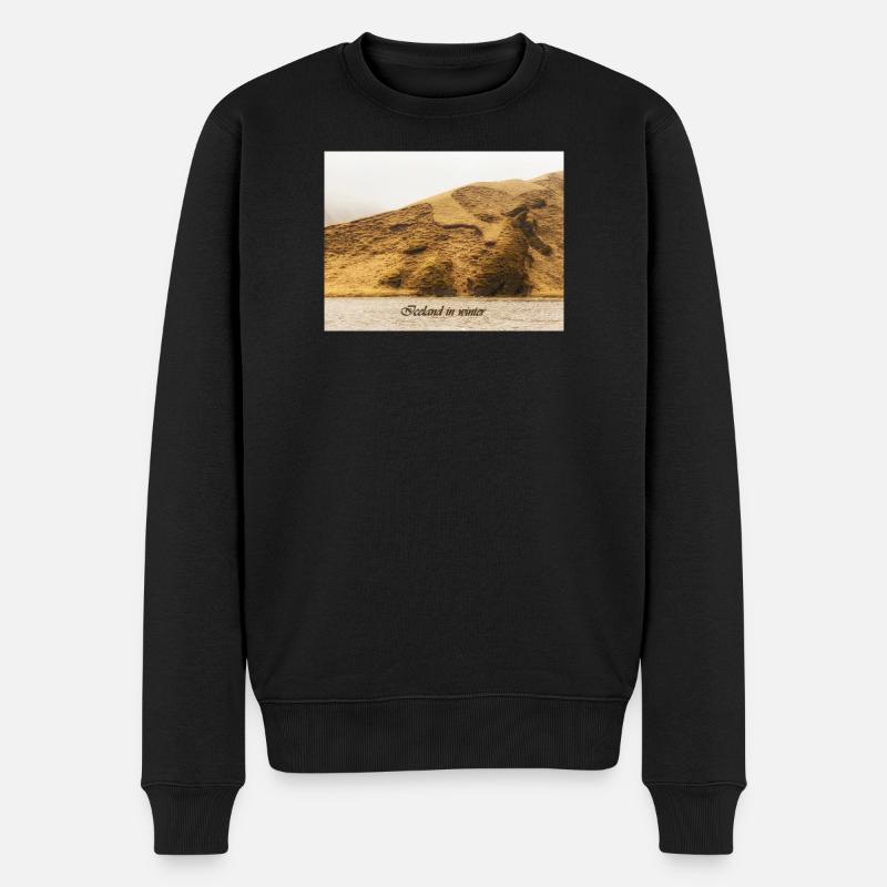 Island im Winter - Männer Premium Bio Pullover - Schwarz