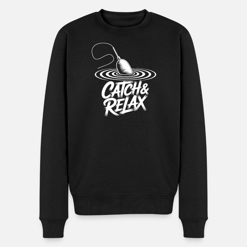 Angeln & Relax - Männer Premium Bio Pullover - Schwarz