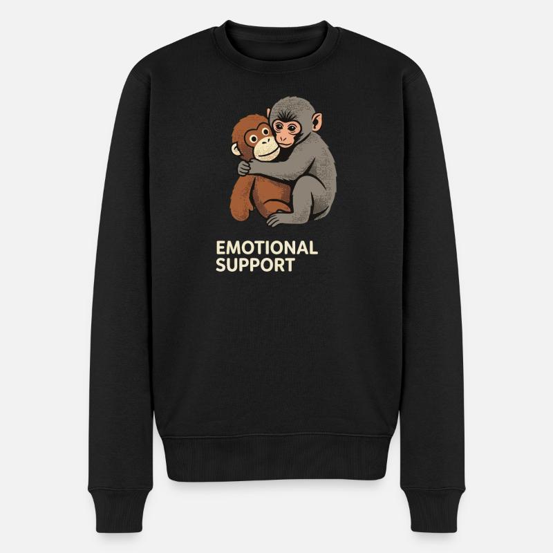 Soutien émotionnel Bébé Singe Punch - Pull Premium bio Homme - noir