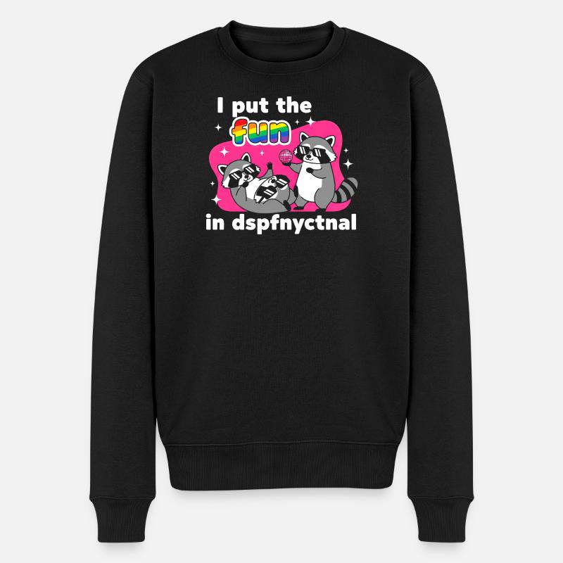 Disco Raccoons : Rainbow Fun - Pull Premium bio Homme - noir