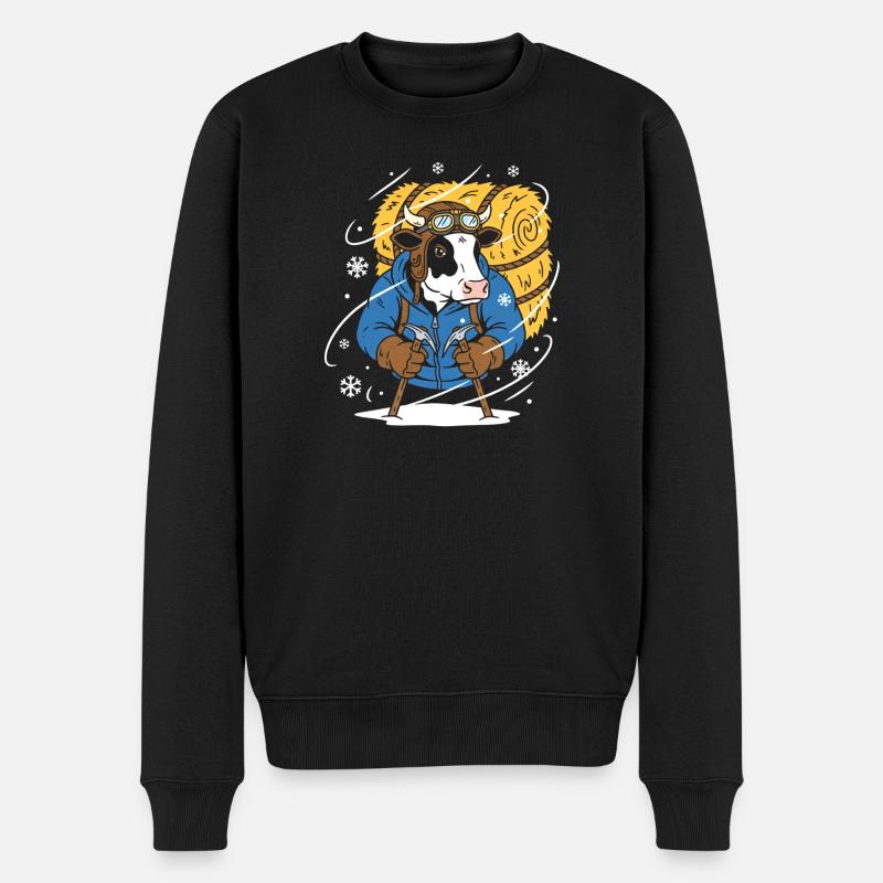 Winterlumberjack Kuh - Männer Premium Bio Pullover - Schwarz