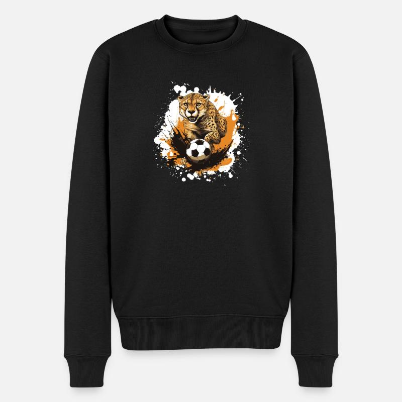 Gepard Fussball Team - Männer Premium Bio Pullover - Schwarz