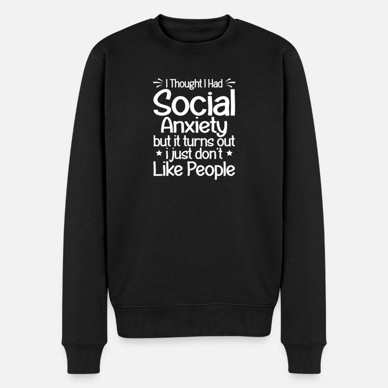 Anxiété sociale - Pull Premium bio Homme - noir