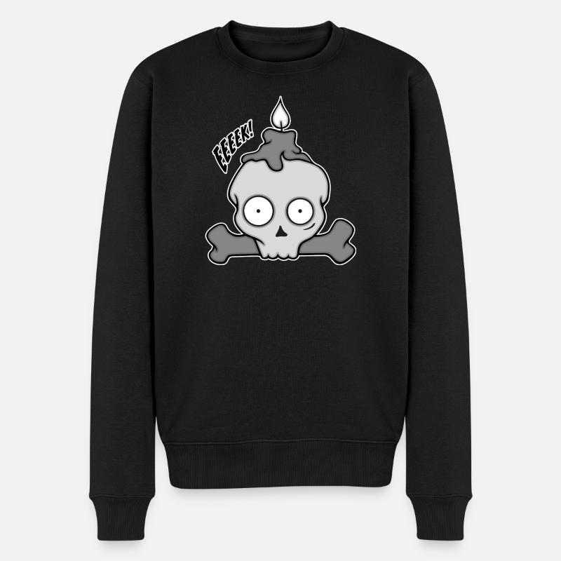Totenkopf - Männer Premium Bio Pullover - Schwarz
