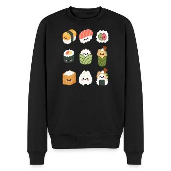 Kawaii Sushi Friends Mignonne Art culinaire japonais - Pull Premium bio Homme - noir - Devant - Nico (187cm)