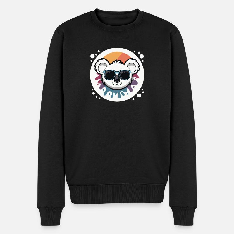 Solarkoala in Farbbrille - Männer Premium Bio Pullover - Schwarz
