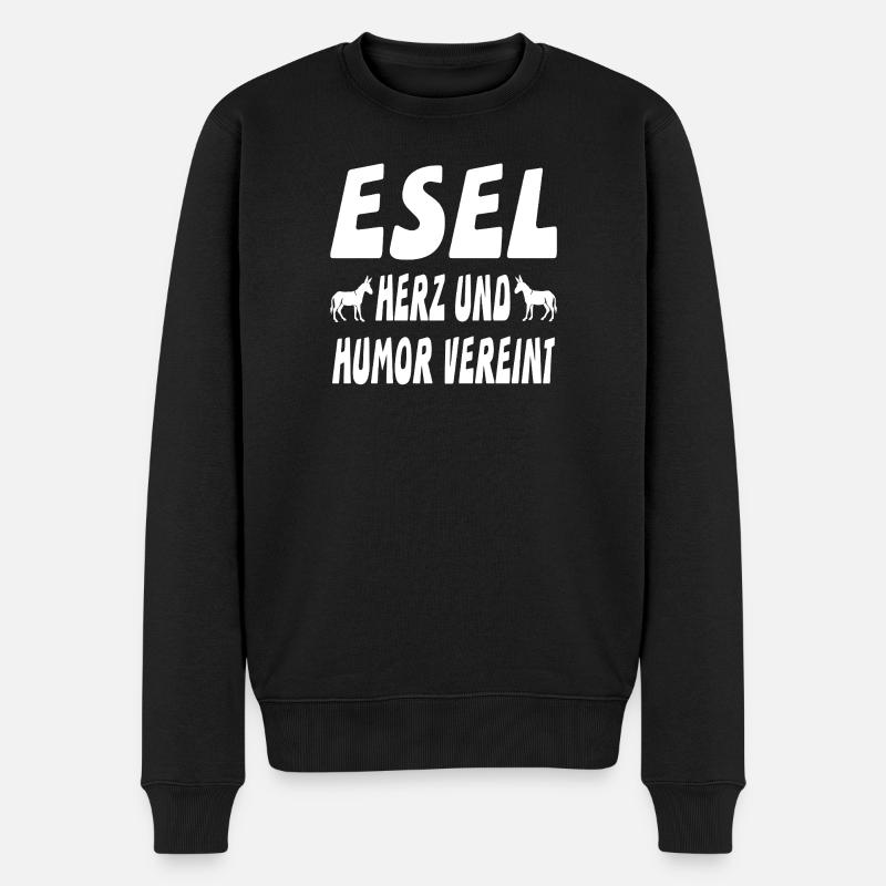Esel - Männer Premium Bio Pullover - Schwarz