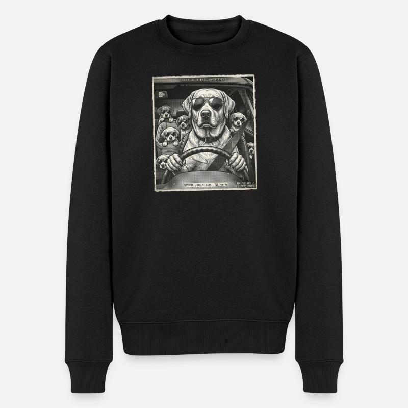 Famille de chiens flashés - Pull Premium bio Homme - noir