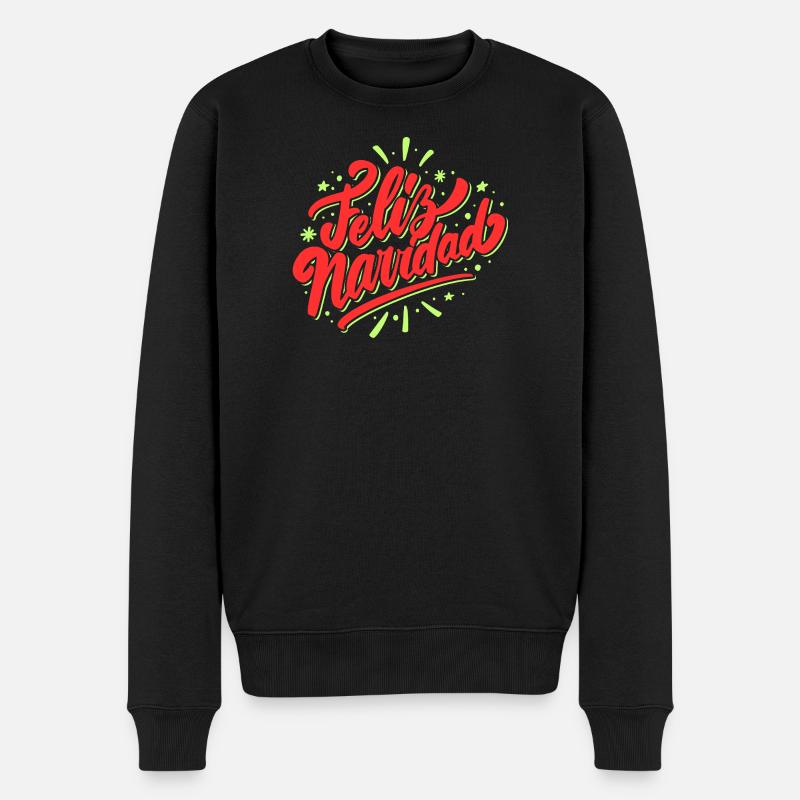 Frohe Weihnachten - Männer Premium Bio Pullover - Schwarz