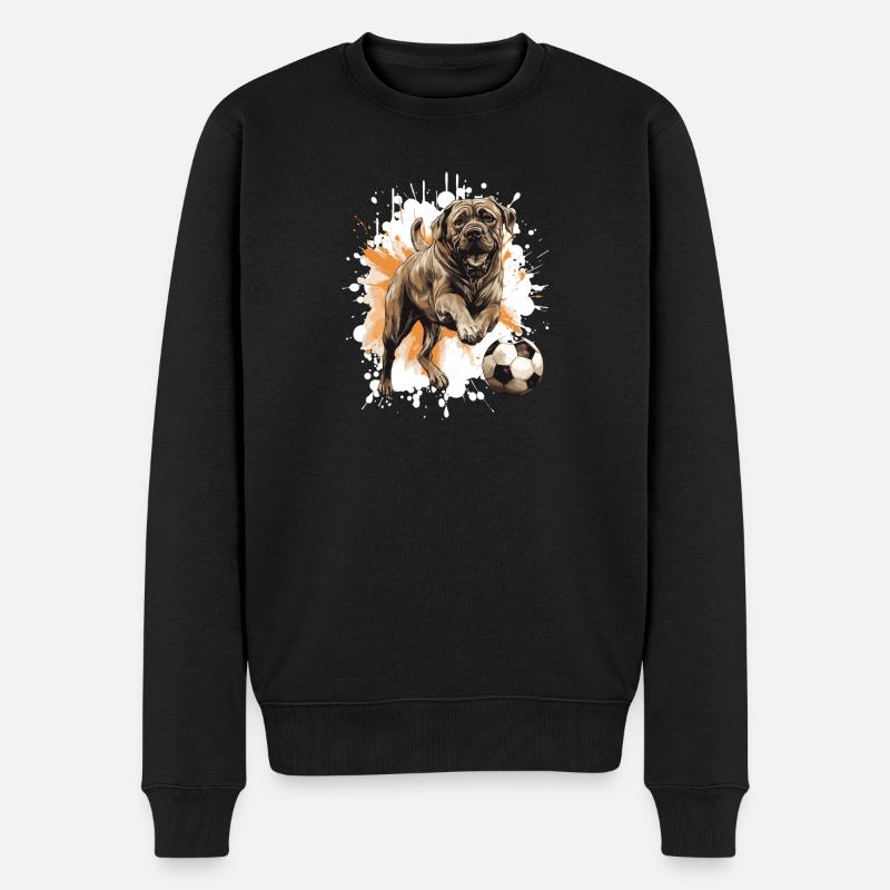 Mastiff Hund Fussball Team - Männer Premium Bio Pullover - Schwarz