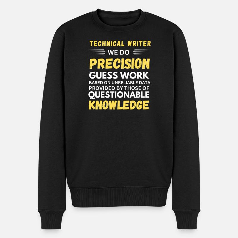 Technische Autoren-Präzisionsratsarbeit - Männer Premium Bio Pullover - Schwarz