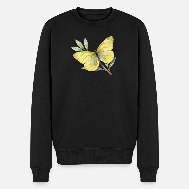 Papillon citron (Gonepteryx rhamni) - Pull Premium bio Homme - noir