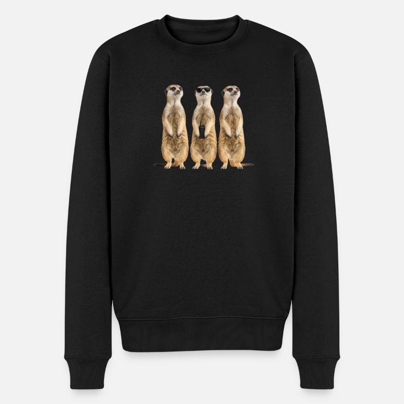 Funny Erdmänchen Security Team - Men's Premium Organic Jumper - black