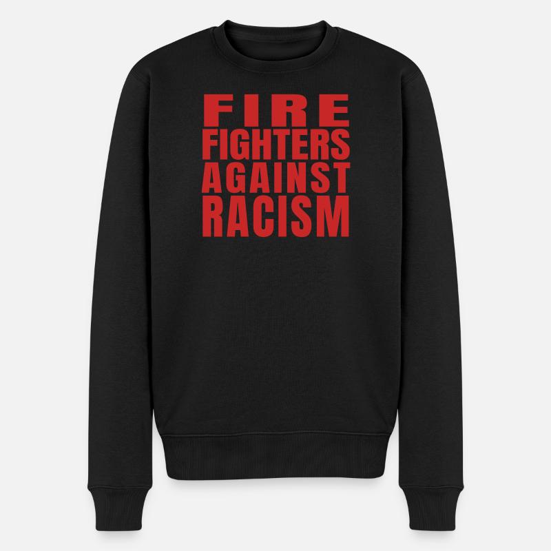 Firefighters Against Racism Block Red - Männer Premium Bio Pullover - Schwarz