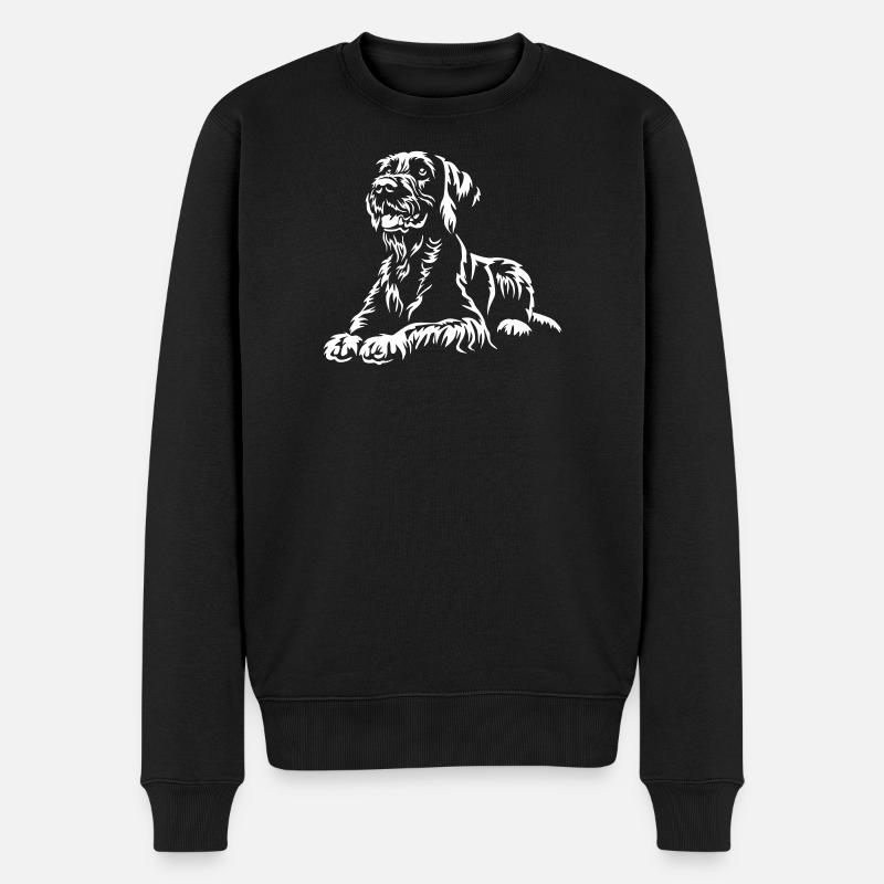 Deutsch Drahthaar "Black Edition" - Männer Premium Bio Pullover - Schwarz