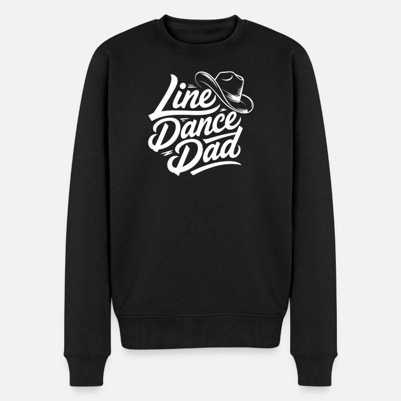 Line Dance Dad Cowboy Hat Design - Männer Premium Bio Pullover - Schwarz