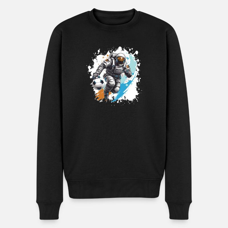 Astronaut Fussball Team - Männer Premium Bio Pullover - Schwarz