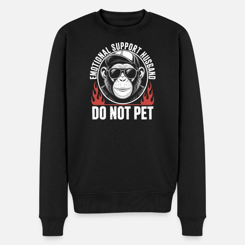 Soutien émotionnel Mari Singe - Pull Premium bio Homme - noir