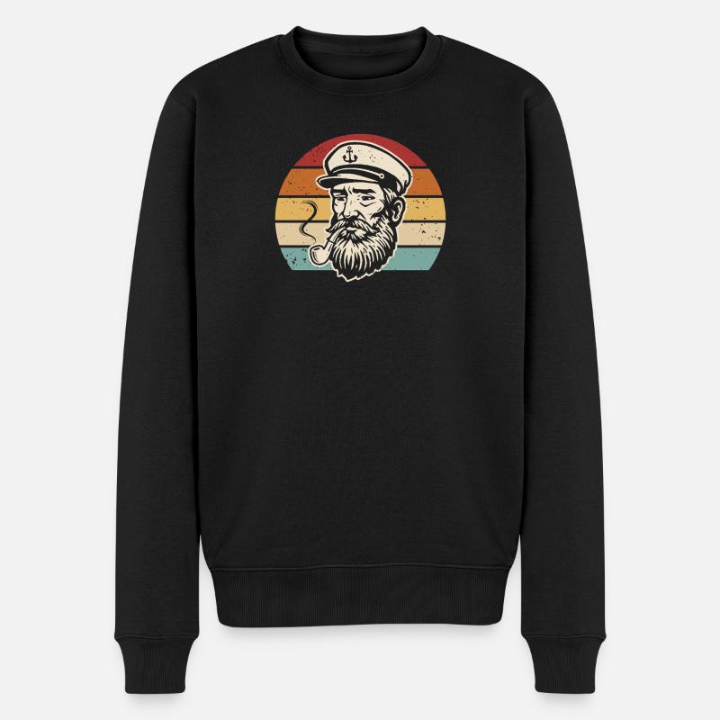Capitaine Rétro Plaisancier Marin Marin - Pull Premium bio Homme - noir