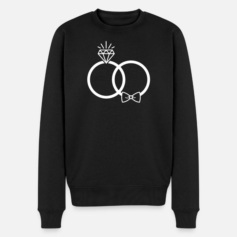 Eheringe Ringe - Männer Premium Bio Pullover - Schwarz